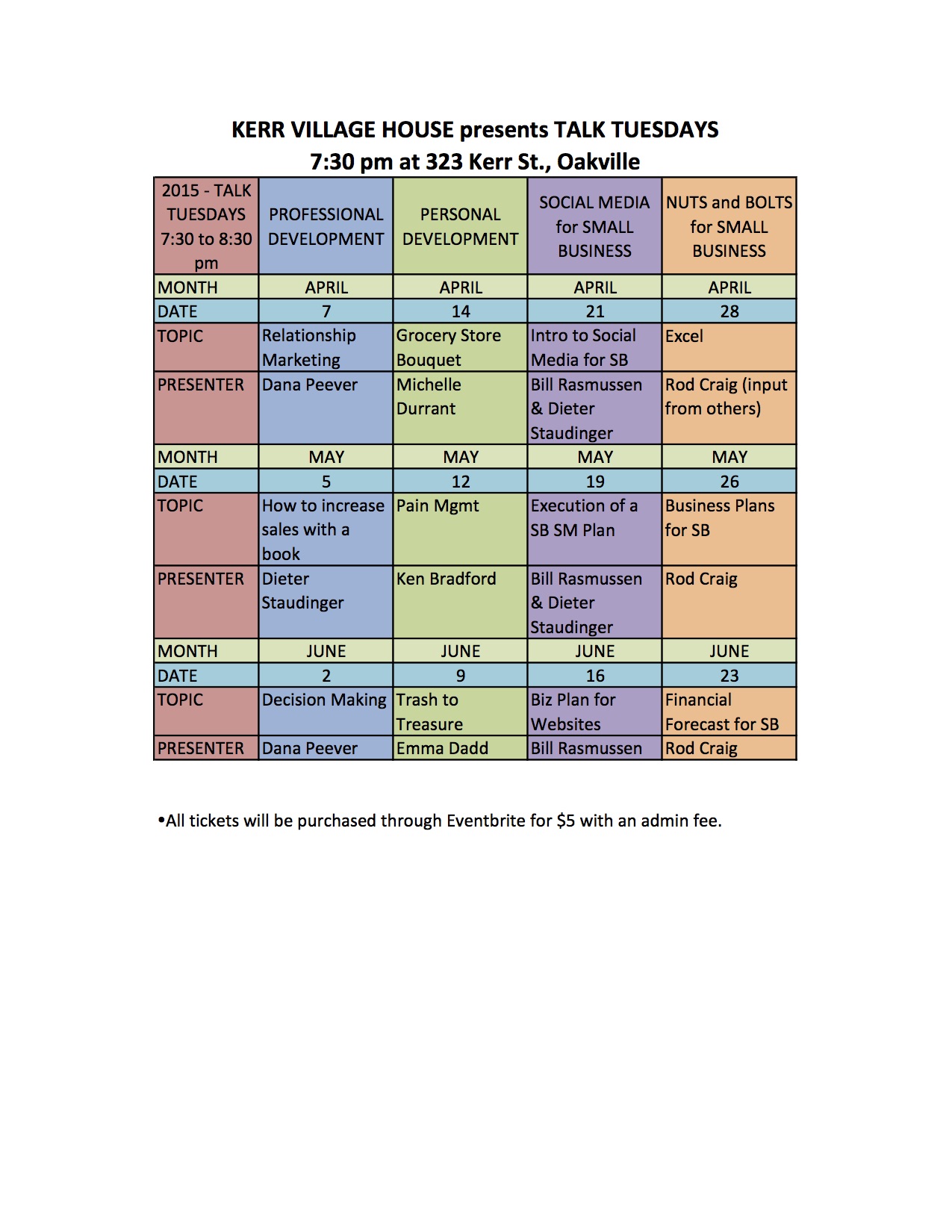 Kerr Village House Presents Talk Tuesdays!